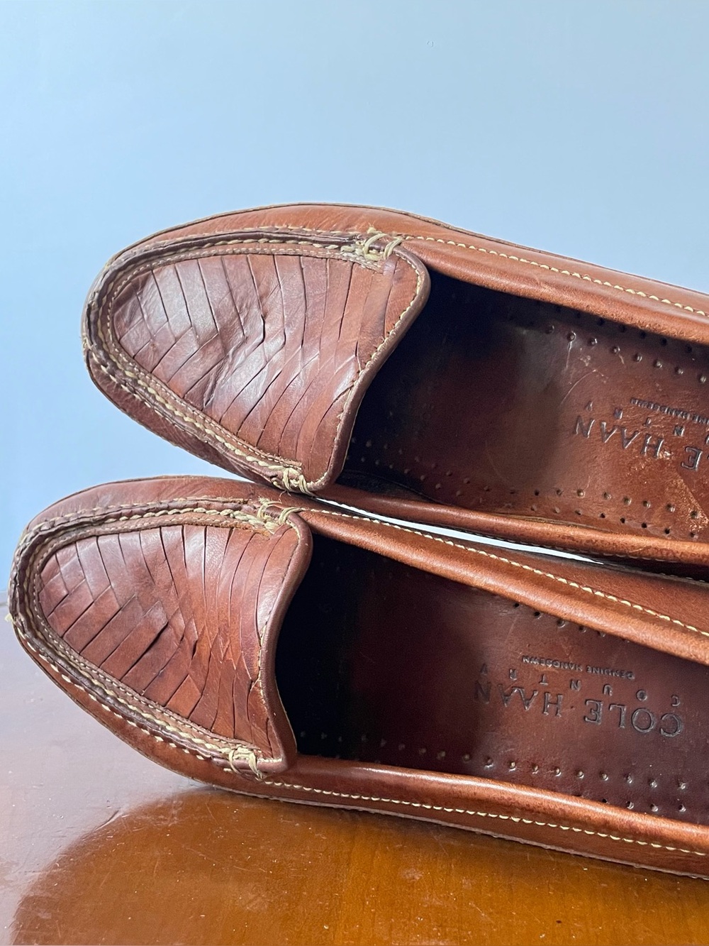 Cole Haan Vintage Leather Woven Loafers | US 6.5 - Picture 6 of 7